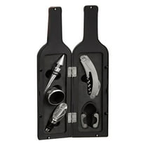 Wine Accessories Gift Set - Wine Bottle Corkscrew Opener Kit, Drip Ring, Foil Cutter and Wine Pourer and Stopper in Novelty Bottle-Shaped Case Valentine's Gift,Gifts for Wine Lovers