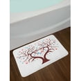 thumbnail image 2 of Family Bath Mat, Wedding Tree in Shape of a Heart with 2 Birds and Smaller Hearts as Leaves, Plush Bathroom Decor Mat with Non Slip Backing, 29.5" X 17.5", Maroon Pink and Blue, by Ambesonne, 2 of 2