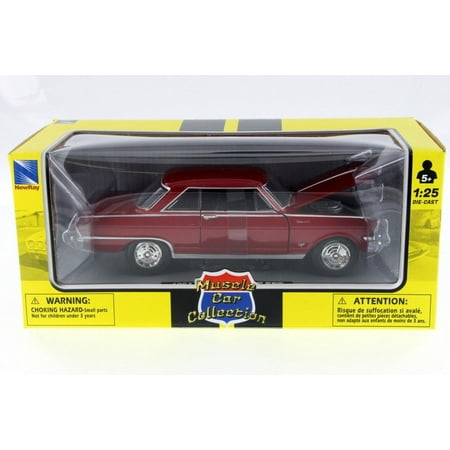 1964 Chevy Nova, Red - New Ray 71823A - 1/25 Scale Diecast Model Toy (Best Chevy Nova Year)