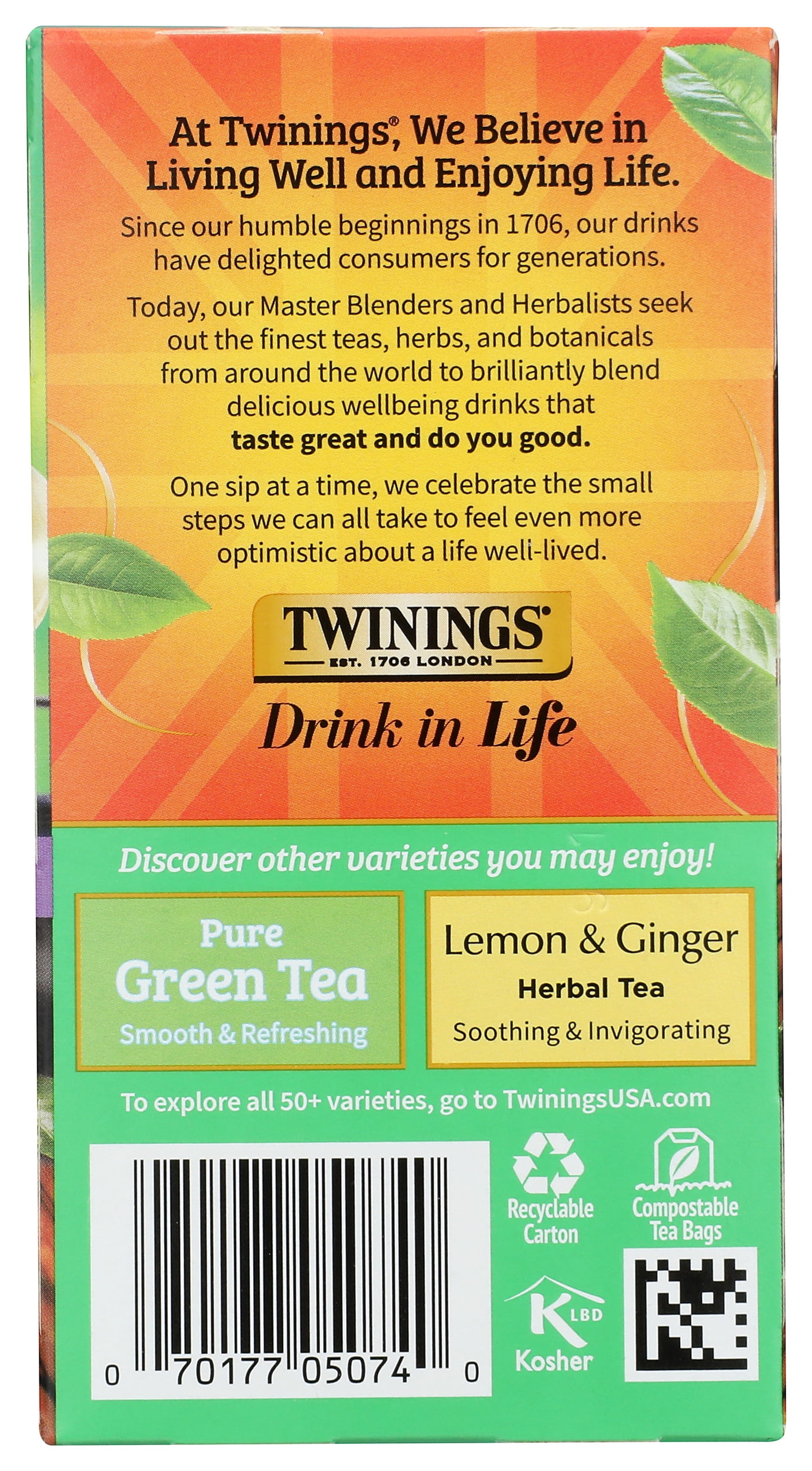 Pack of 6, Twining Jasmine Green Tea, 1.41 oz