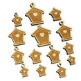thumbnail image 1 of Birdhouse Silhouette with Heart Wood Mini Charms Shapes DIY Craft Jewelry - No Hole - 30mm (6pcs), 1 of 7