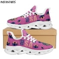 thumbnail image 1 of Zapatillas deportivas informales con diseño de bandera de EE. UU. para mujer, zapatos para caminar con cordones transpirables, zapatos planos con estampado de calavera y bandera estadounidense, 1 of 6