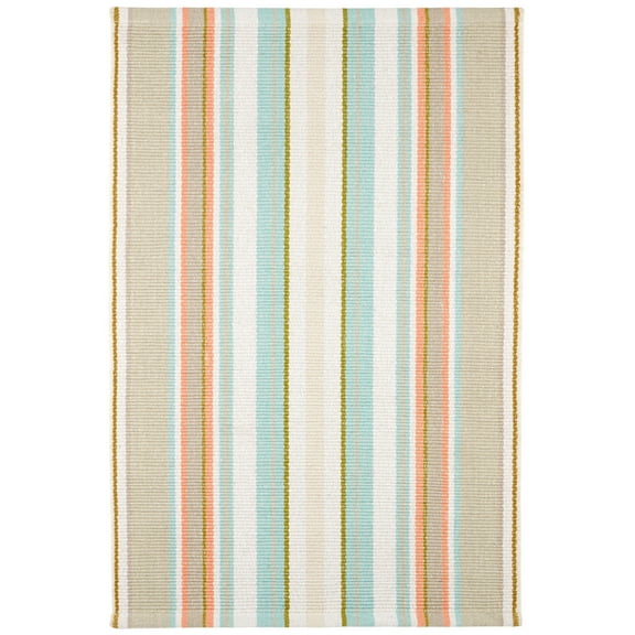 Dash & Albert Daphne Stripe Handwoven Cotton Rug, 2' x 3', Sky
