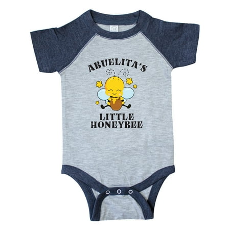 

Inktastic Cute Bee Abuelita s Little Honeybee with Stars Gift Baby Boy or Baby Girl Bodysuit