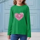 thumbnail image 4 of TaTaai Unisex Printed Round Neck Pullover, Valentine's Day Gift Spring Summer Long Sleeved Base Shirt Gift, 4 of 6