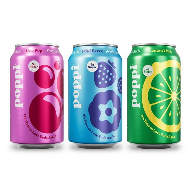 poppi Prebiotic Soda Blue Box Variety Pack 12 fl. oz., 15 pk