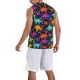 thumbnail image 2 of Xecao Colorful Dinosaur print basketball shirt for both men and women, a unisex basketball jersey perfect for theme parties-Medium, 2 of 6