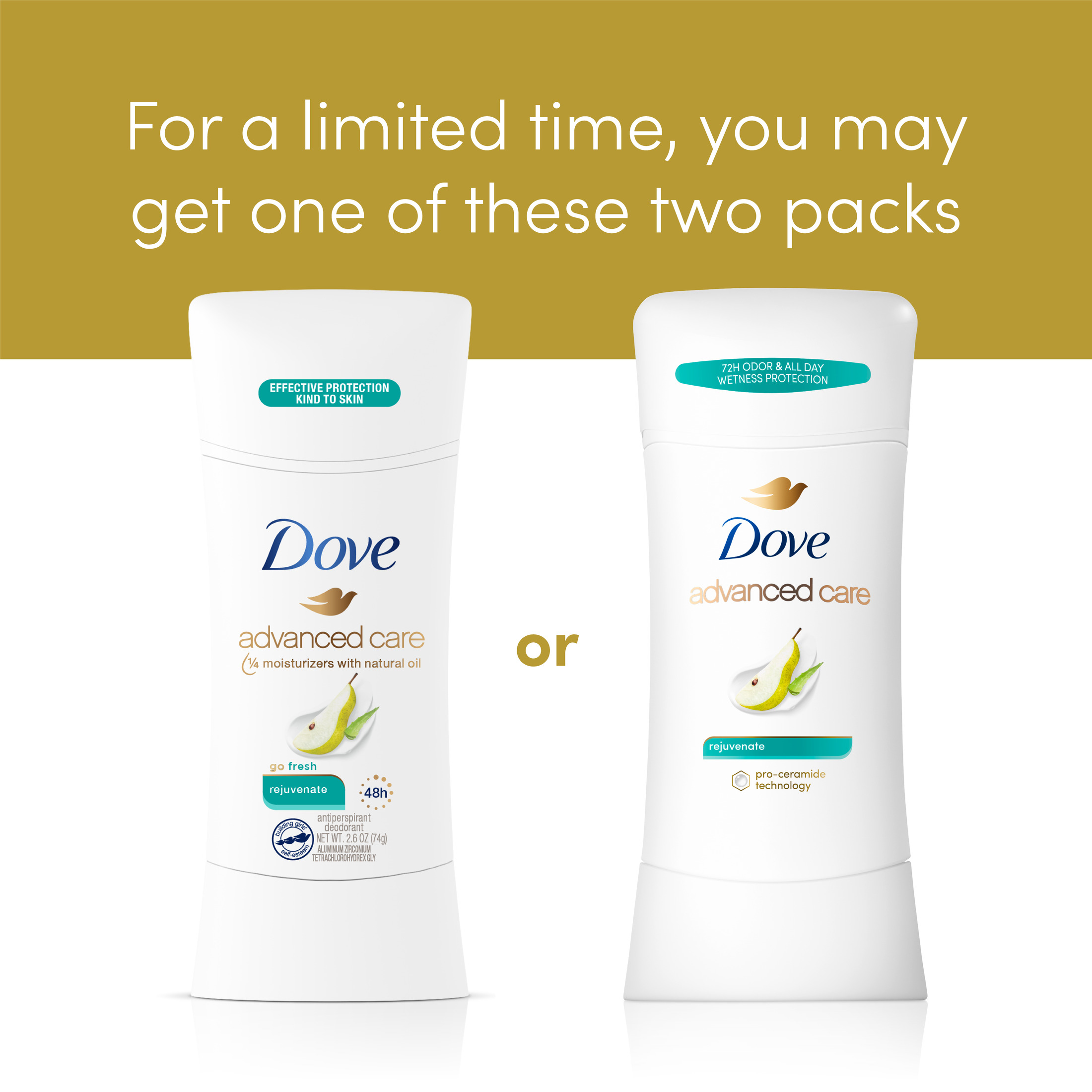 Dove Advanced Care Women's Antiperspirant Deodorant Stick, Rejuvenate Delicate Jasmine Scent, 2.6 oz - image 3 of 10