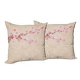 thumbnail image 6 of Ambesonne Japanese Throw Pillow Cover 2 Pack, Pink Cherry Blossoms, 18", Soft Pink, 6 of 6
