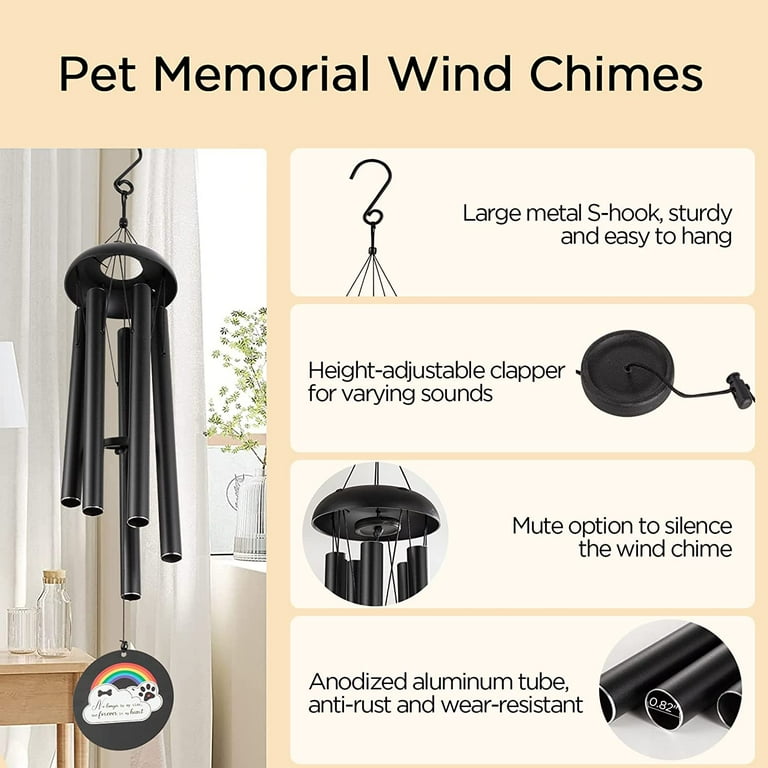 HBlife Pet Memorial Gifts, 32 Pet Memorial Wind Chimes, Dog