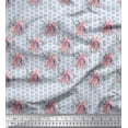 thumbnail image 1 of Soimoi Blue Poly Georgette Fabric Square & Rose Floral Print Fabric by the Yard 42 Inch Wide, 1 of 3