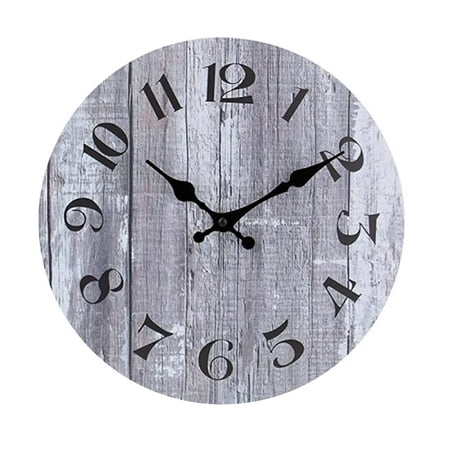 BallsFHK Wall Clock 13 Inch Silent Non Ticking Wall Clocks Battery Operated Coastal Design Rustic Retro Decorative For Bathroom Kitchen Living Room