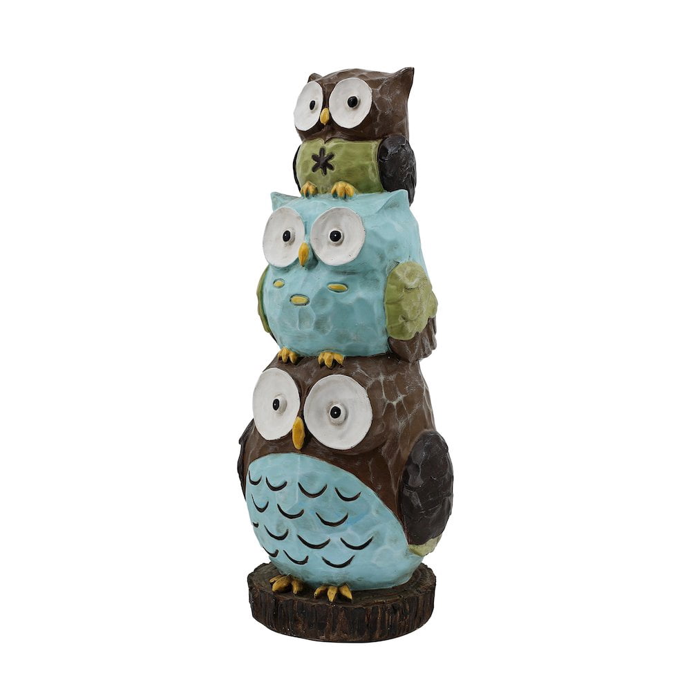 30"H Stacking Owls Garden Statue