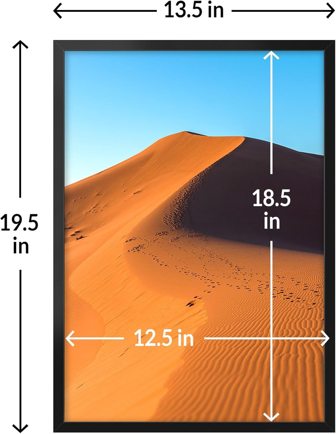 13x19 Picture Frame for Wall Display, 13x19 Black Picture Frame with HD Plexiglas, 13 x 19 Poster Frame 1 Pack, Display Frame for Vertical or Horizontal, Classic Collection