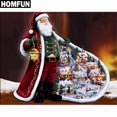 thumbnail image 1 of HOMFUN-pintura de diamante redondo/cuadrado completa, cuadro artesanal 5D de "Papá Noel", bordado 3D, punto de cruz, diamantes de imitación, decoración del hogar, 1 of 3