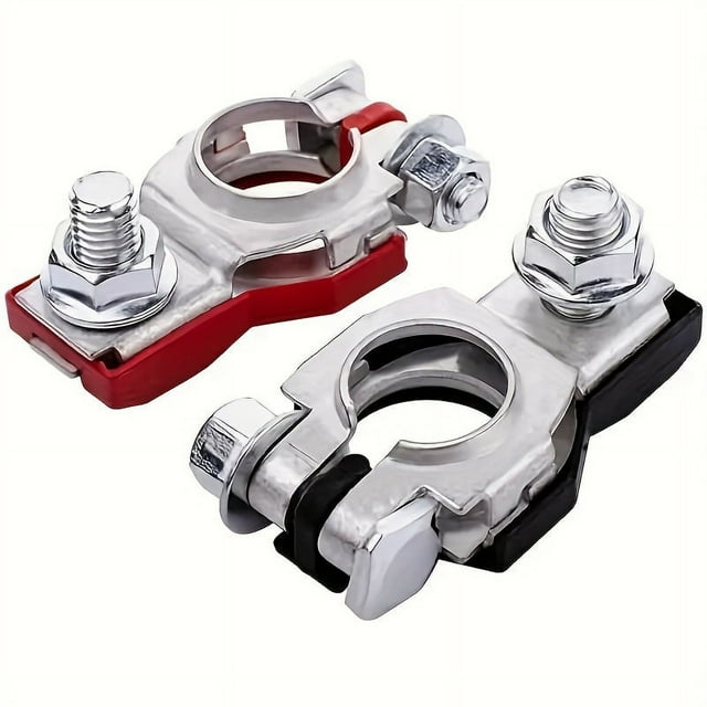 SUTENGDA 1 Pair Car Battery Terminal Connectors - Positive & Negative Top Posts with Durable Plastic Base