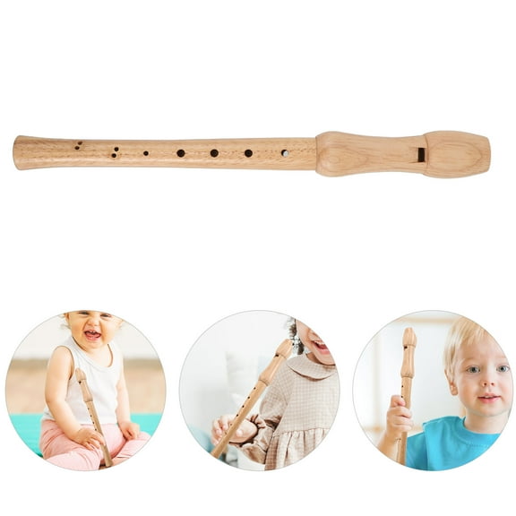 Worgeous Wooden Piccolo Recorder for Playing Use Beginner Wind Instrument Portable Beige 8-Hole