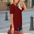 thumbnail image 2 of Ediodpoh Women's Casual Basic Crew Neck T Shirt Summer Fashion Top with Ruffle Detail for Daily Wear Vacation Outfit Womens Tops M, 2 of 7