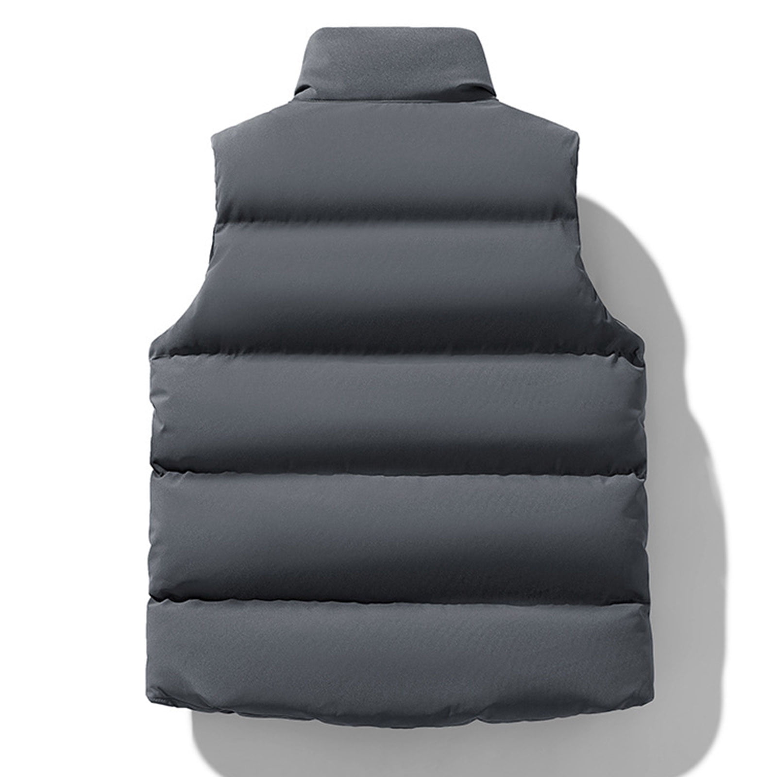 KeShDi Running Vest Men's Thick Sleeveless Top Outdoor Solid Color Blocked Men's Shoulder Sleeveless Jacket Gray 2X