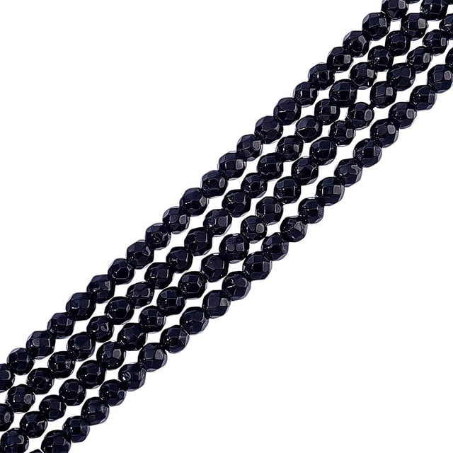 240 cuentas de piedras preciosas microfacetadas de 3 mm, cuentas de ónix negro natural, cuentas de piedra natural, cuentas de cortina, cuentas sueltas