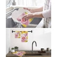 thumbnail image 5 of Farmhouse Sunflowers Kitchen Dish Towels for Drying Dishes Set of 2, Spring Country Watercolor Pig Floral Waffle Weave Microfiber Hand Tea Bathroom Towels Quick Dry & Absorbent Towel 15.7x23.6, 5 of 7