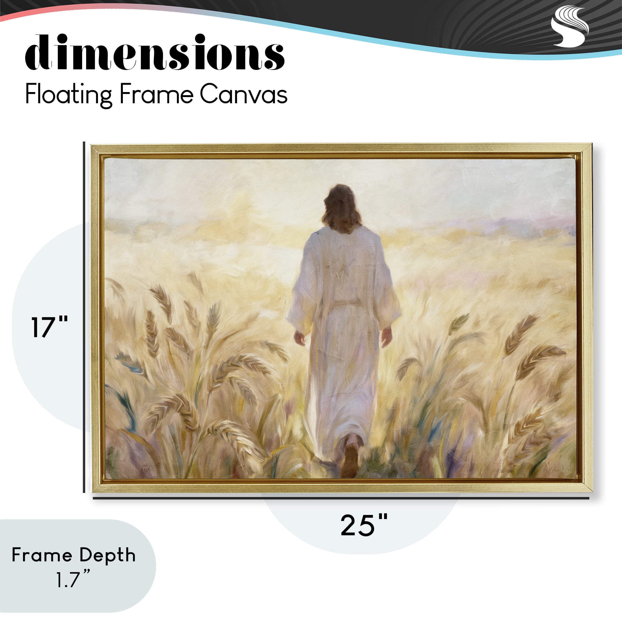Stupell Industries In His Steps Walking Faithfully Gold Framed Floater Canvas Wall Art, design by Kim Allen