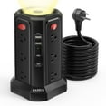 thumbnail image 1 of Protector contra sobretensiones PASSUS Long Power Strip de 16 pies con USB-C PD20W, 1 of 7