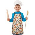 thumbnail image 2 of Halloween Pumpkins Bats and Spiders Kids Aprons for Girls and Boys,Adjustable Neck Strap Toddler Aprons for Kids Cooking Baking,23.6"x19", 2 of 7
