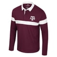 thumbnail image 2 of Men's Colosseum  Maroon Texas A&M Aggies Too Cool For School Long Sleeve Polo, 2 of 3
