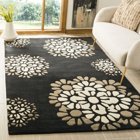 SAFAVIEH Martha Stewart Floral Circles Area Rug, Silhouette, 9'6" x 13'6"