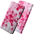 thumbnail image 3 of Compatible with Samsung Galaxy A20 Wallet Case, Galaxy A20 Phone Case Leather Flip Folio Case with Wrist Strap and Kickstand Magnetic Shockproof Case for Samsung Galaxy A20 / A30 Pink Flower BX, 3 of 12