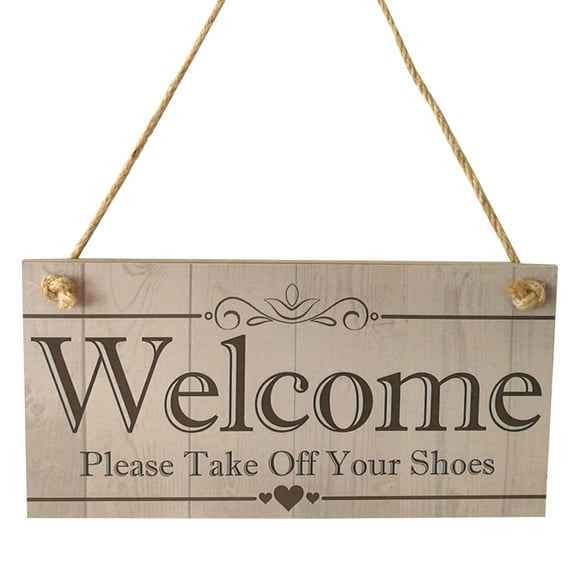 Wooden Welcome Sign Plaque Decorative Hanging Sign Board for Home Bedroom Door