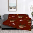 thumbnail image 4 of Christmas Blanket Reindeer Snowflake Printed Soft Fuzzy Flannel Plush Throw Blanket Light Weight Warm Christmas Fuzzy Blanket for Couch,Sofa and Bed, 4 of 5