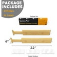 thumbnail image 2 of 4“ High Bamboo Deep Drawer Dividers with Labels, Kitchen Adjustable Drawer Organizers, Expandable Organization for Home, Office, Dressers and Bathroom, 2 Dividers (17-22 in), 2 of 6