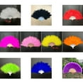 thumbnail image 4 of 10Colors Wedding Party Accessories Crafts Gifts Feather Fans Handmade Dance Fan White Hand Fan Ladies Folding Fan WHITE, 4 of 8