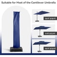 thumbnail image 3 of Terrace Umbrella Cover UV Resistant Outdoor Eccentric Cantilever Umbrella Cover with Zipper and Pole, navy blue, 3 of 6