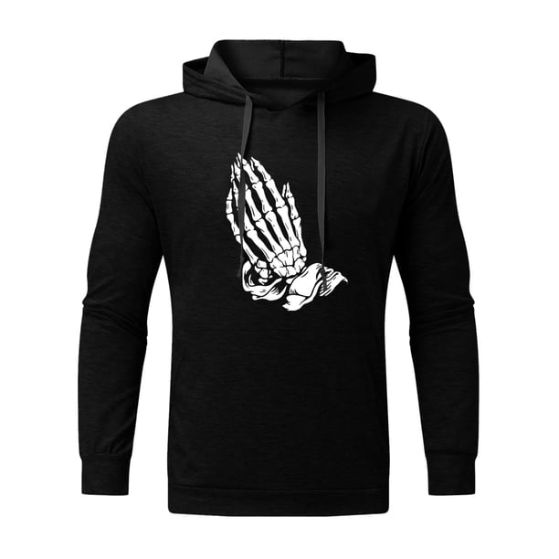 Suéter con capucha con estampado digital de calabaza de Halloween para hombre casual de moda Fridja ghj987+2432