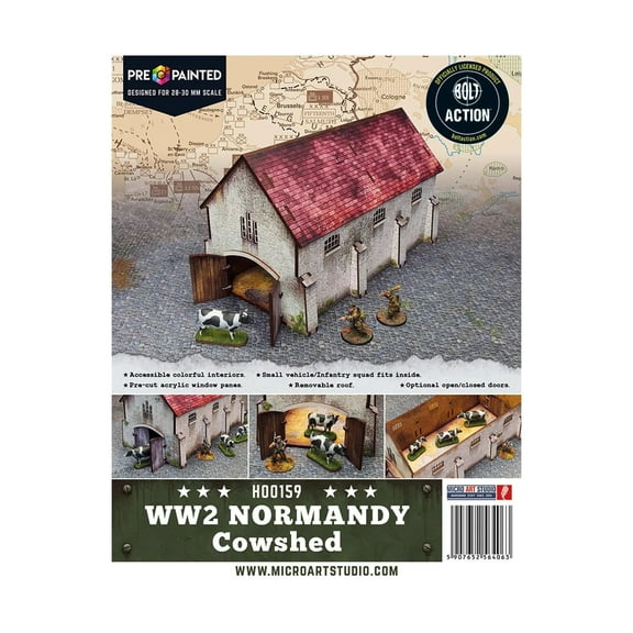 Micro Art Studio: Pre Painted WWII Normandy Cowshed