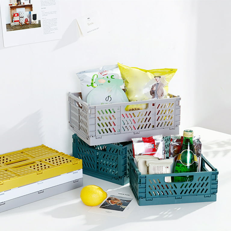 nicexmas 4pcs Small Plastic Baskets with Handles for Bathroom Kitchen Playroom Shopping, Size: 6.3 x 5.12 x 3.46