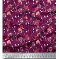 thumbnail image 1 of Soimoi Silk Fabric Leaves, & Rose Floral Fabric Prints by Yard 42 Inch Wide, 1 of 1