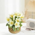 thumbnail image 6 of Artificial Potted Flowers with Woven Basket, Fake Floral Decor for Home, Patio & Tabletop, 6 of 9