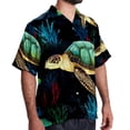 thumbnail image 2 of Turtle Seamless Men's Short Sleeve Printed Button Down Beach, Casual, Poplin Shirts for Summer Vacation, 2 of 6