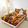 thumbnail image 3 of Manfei Classic Halloween Pumpkin Lantern Bed Sheets,Thanksgiving Pattern Full Size Sheets,4pcs,1 Flat Sheet,1 Fitted Sheet and 2 Pillowcases, 3 of 6