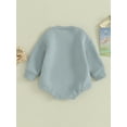 thumbnail image 4 of BemeyourBBs Bubble Romper Baby Girl Boy Newborn Warm Fleece Sweater Romper Solid Crewneck Sweatshirt Long Sleeve Bodysuit Thick Spring Fall Winter Clothes, 4 of 9
