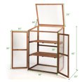 thumbnail image 2 of COSTWAY Cold Frame Greenhouse Portable Wooden Raised Planter Bed Protection 30'' x22''x43'', 2 of 10