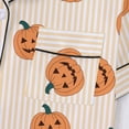 thumbnail image 2 of CUZIBR Girls Halloween Pajamas Sets Soft Comfortable Ghost Pumpkin Lapel Button Short Sleeve Shirt Elastic Waist Shorts 2 Pieces Sleep Loungewear Relaxed Sleepwear Outfits,Orange-C,11-12 Years, 2 of 5
