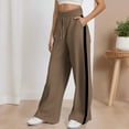 thumbnail image 2 of TrendOFT Oversized Wide Leg Sweatpants Women Baggy Casual Side Striped Track Pants Y2k Cute Lounge Baggy Palazzo Pants Coffee M, 2 of 7