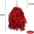 thumbnail image 2 of 12 Pcs Pompons de Cheerleading Rouges en Feuille Métallique Pompons de Cheer avec Poignée de Bâton pour Jeu Escouades de Sport Danse Fête Football Basketball Club Esprit Sports, 2 of 4