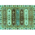 thumbnail image 1 of Ahgly Company Machine Washable Indoor Rectangle Abstract Turquoise Blue Modern Area Rugs, 3' x 5', 1 of 4