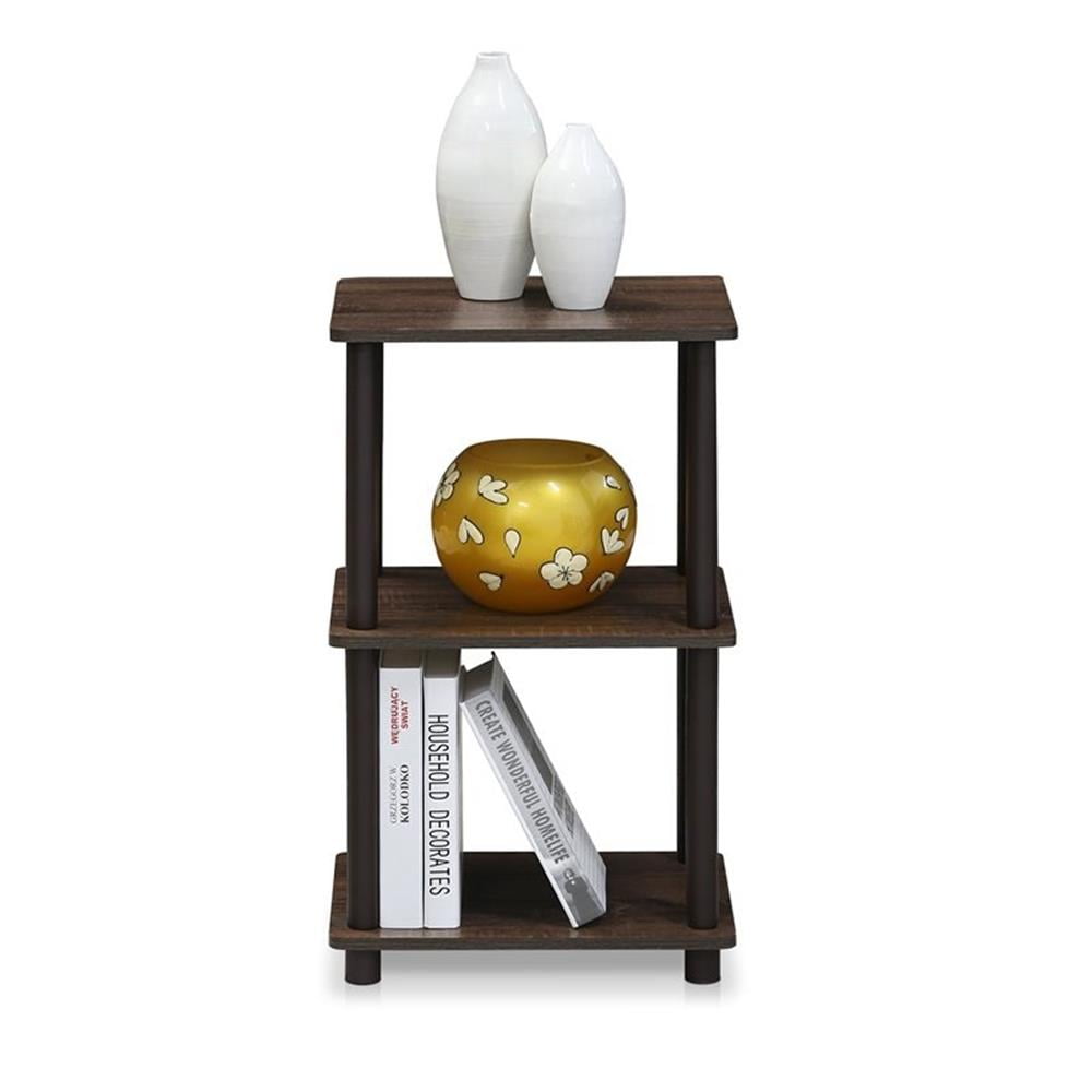 Furinno Turn-N-Tube Engineered Wood 2 Space Shelf in Walnut/Brown